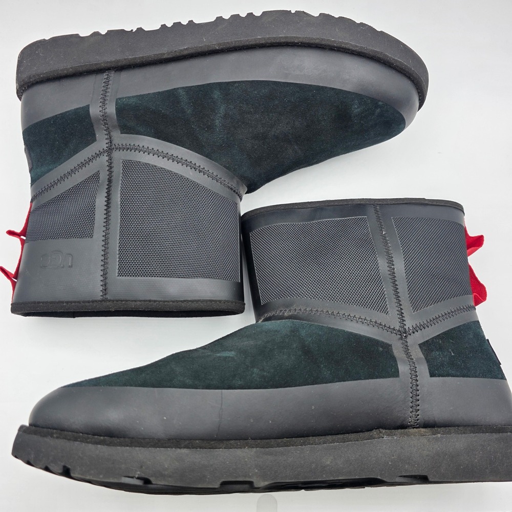 UGG Classic Short Tech Mini Ankle Boots Mens 13 Black Waterproof Suede Nylon